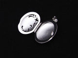 ロケットペンダント ペンダント トップ 14金ホワイトゴールド小判型 片面泡沫