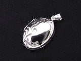ロケットペンダント ペンダント トップ 14金ホワイトゴールド小判型 片面泡沫