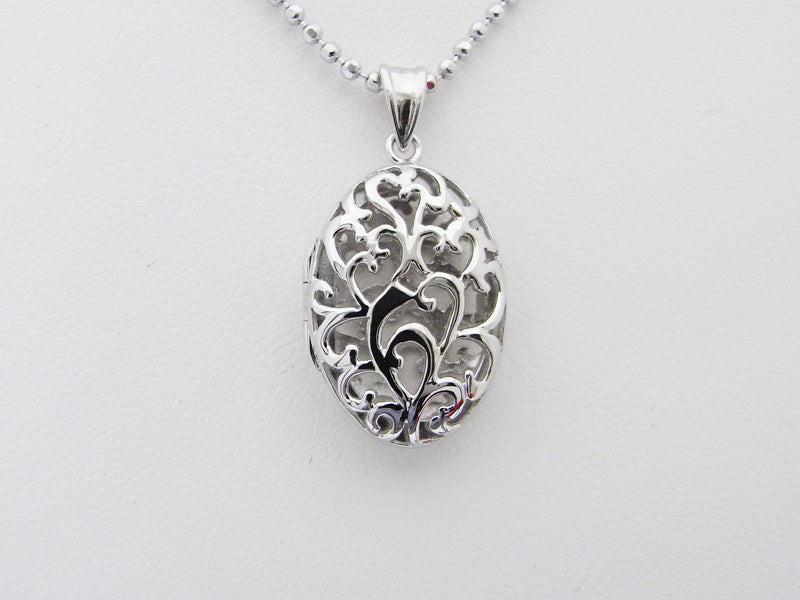 ロケットペンダント ペンダント トップ プラチナ小判型 両面