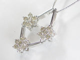 K18WG ホワイトゴールドダイヤモンド フラワー ペンダント ネックレス