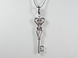 K10WG ホワイトゴールドダイヤモンド ハート ペンダント ネックレス