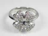 K18WG ホワイトゴールドダイヤモンド クローバー リング