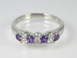 K18WG ホワイトゴールドアメジスト(アメシスト)/ダイヤ リング 【誕生石2月】