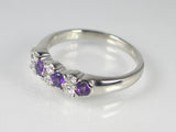 K18WG ホワイトゴールドアメジスト(アメシスト)/ダイヤ リング 【誕生石2月】