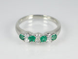 K18WG ホワイトゴールドエメラルド/ダイヤ リング 【誕生石5月】