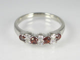 K18WG ホワイトゴールドガーネット/ダイヤ リング 【誕生石1月】