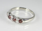 K18WG ホワイトゴールドガーネット/ダイヤ リング 【誕生石1月】