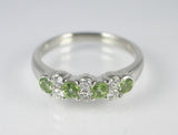 K18WG ホワイトゴールドペリドット/ダイヤ リング 【誕生石8月】