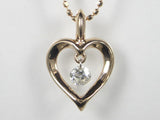 K18PG ピンクゴールドダイヤモンド ハート ペンダント ネックレス