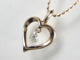 K18PG ピンクゴールドダイヤモンド ハート ペンダント ネックレス