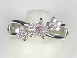 PT プラチナダイヤ/ピンクサファイアフラワー リング 【誕生石9月】