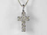 K18WG ホワイトゴールドダイヤモンド/マルチクロス ペンダント ネックレス