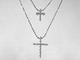 K18WG ホワイトゴールドダイヤモンド クロス ペンダント ネックレス