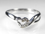 K18WG ホワイトゴールドダイヤモンド ハート リング