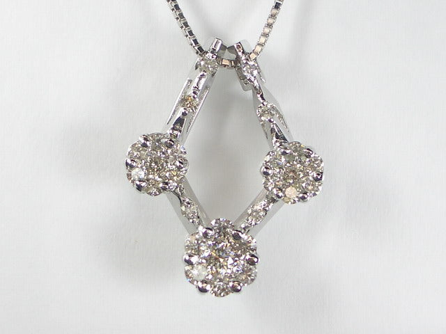 K18WG ホワイトゴールド ダイヤモンド ペンダント ネックレス