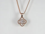 K10PG ピンクゴールドダイヤモンド フラワー ペンダント ネックレス