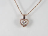 K10PG ピンクゴールドダイヤモンド ハートハート ペンダント ネックレス