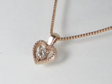K10PG ピンクゴールドダイヤモンド ハートハート ペンダント ネックレス