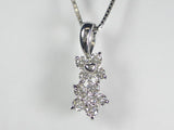 K18WG ホワイトゴールドダイヤモンド フラワー ペンダント ネックレス