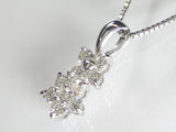 K18WG ホワイトゴールドダイヤモンド フラワー ペンダント ネックレス