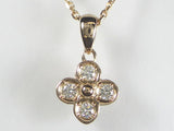 K18PG ピンクゴールドダイヤモンド フラワー ペンダント ネックレス