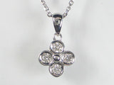 K18WG ホワイトゴールドダイヤモンド フラワー ペンダント ネックレス