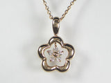 K18PG ピンクゴールドダイヤモンド フラワー ペンダント ネックレス