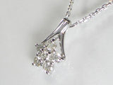 K18WG ホワイトゴールドダイヤモンド フラワー ペンダント ネックレス
