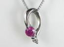 PT プラチナダイヤ/ピンクトリマリン ペンダント ネックレス