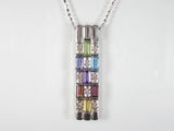 K18WGマルチカラーブロックアミュレット ペンダント ネックレス 【送料無料】