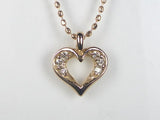 K18PGダイヤハート ペンダント ネックレス