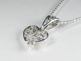 K18WGダイヤハート ペンダント ネックレス