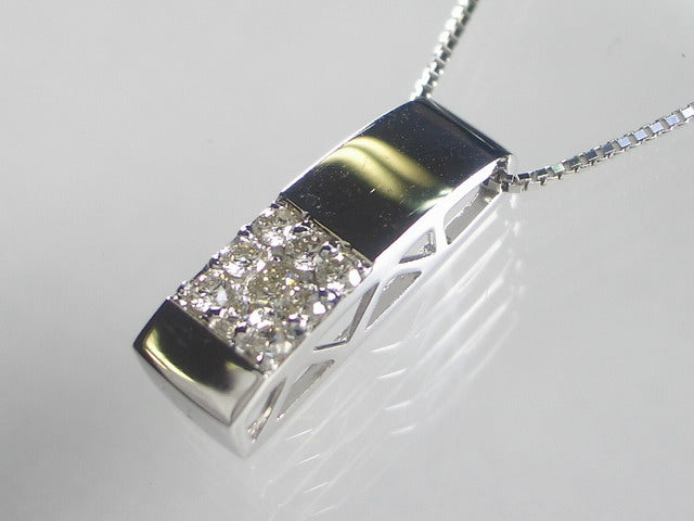 K18WGダイヤ ペンダント ネックレス