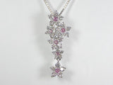 K18WGダイヤ/ピンクサファイヤ ペンダント ネックレス