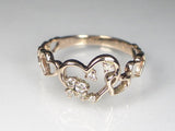 K10PGダイヤハート リング