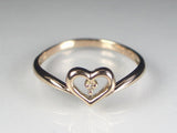 K10PGダイヤハート リング