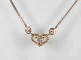 K18PGダイヤハート ペンダント ネックレス