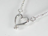 K18WGダイヤハート ペンダント ネックレス