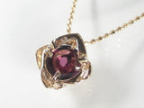 K18PGロードライトガーネット ペンダント ネックレス 【誕生石1月】
