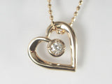 K18PGダイヤハート ペンダント ネックレス