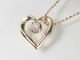 K18PGダイヤハート ペンダント ネックレス