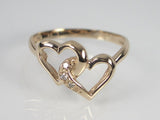K10PGダイヤハートハート リング
