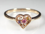 K10PGマルチハート リング