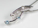 PT900ダイヤ/ブルーダイヤ ペンダント ネックレス