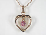K18PGピンクトルマリンハート ペンダント ネックレス 【誕生石10月】
