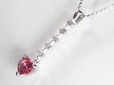 K18WGピンクトルマリン/ダイヤ ペンダント ネックレス 【誕生石10月】