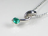 K18WGエメラルド/ダイヤ ペンダント ネックレス 【誕生石5月】
