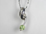 K18WGペリドット/ダイヤ ペンダント ネックレス 【誕生石8月】
