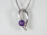 K18WGアメジスト(アメシスト)/ダイヤ ペンダント ネックレス
