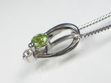 K18WGペリドット/ダイヤ ペンダント ネックレス 【誕生石8月】